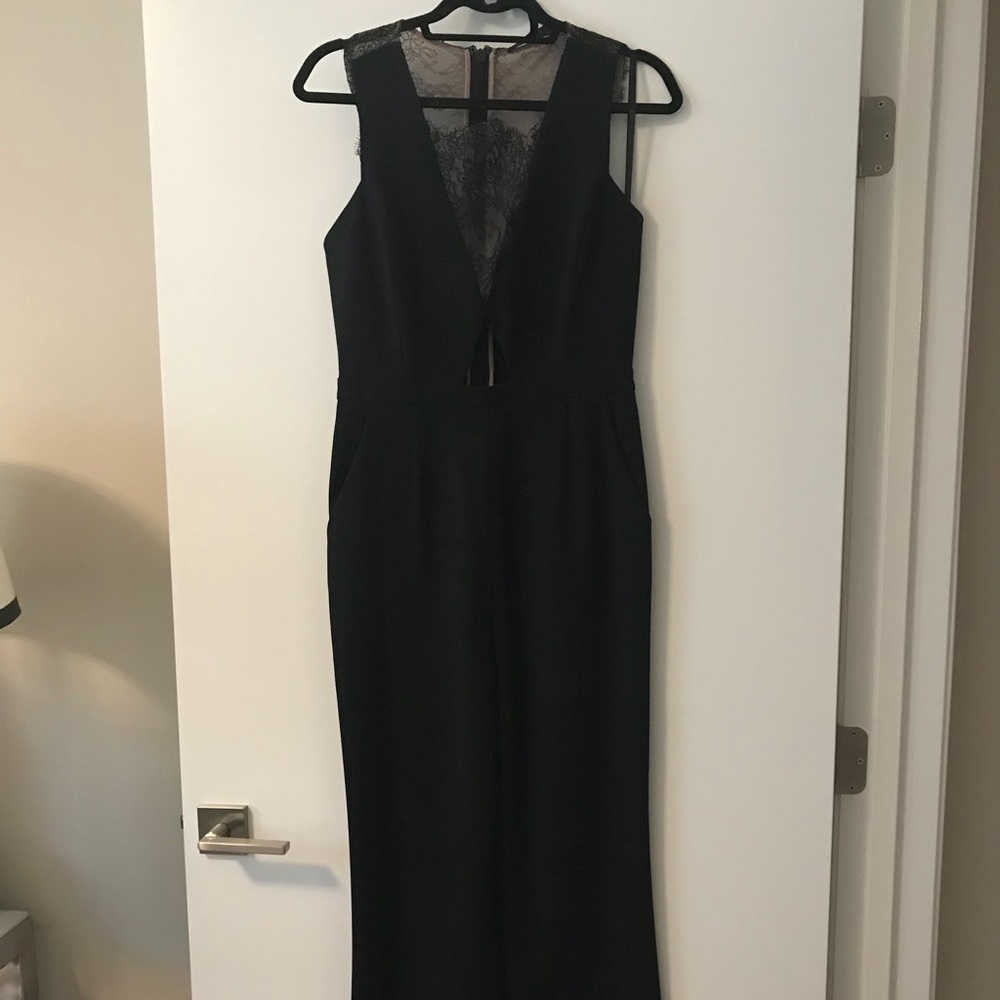 BCBG black lace insert jumpsuit